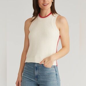 525 America the Demi Mini Cable Tipped Tank in Sea Salt Multi Women’s Medium